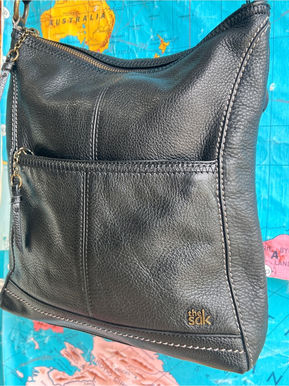 The Sak Black Pebbled Leather Crossbody Bag